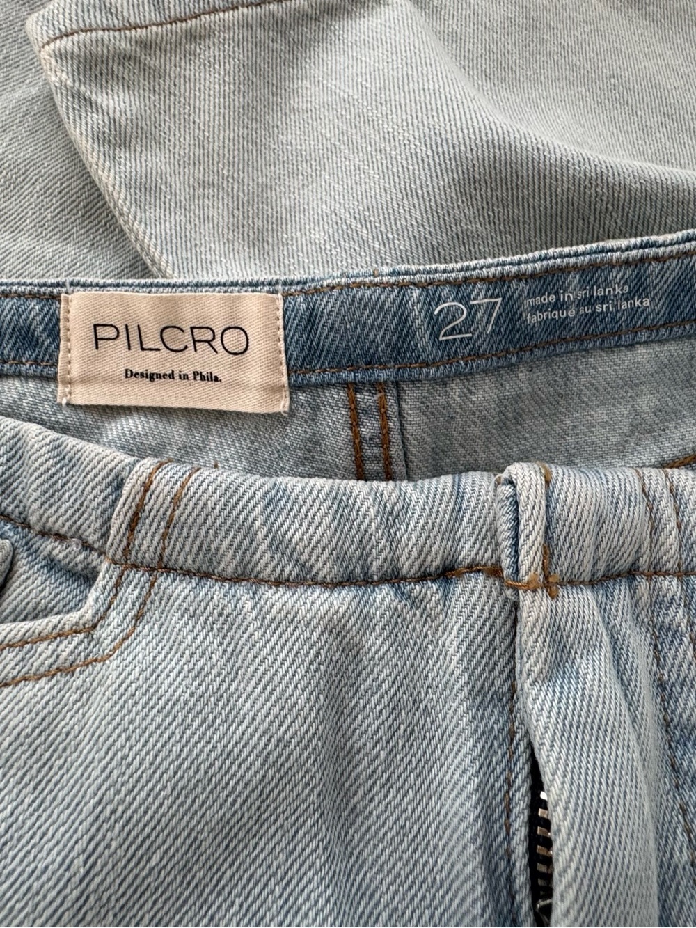 Pilcro Light Blue Wide-Leg Denim Jeans - Picture 7 of 16